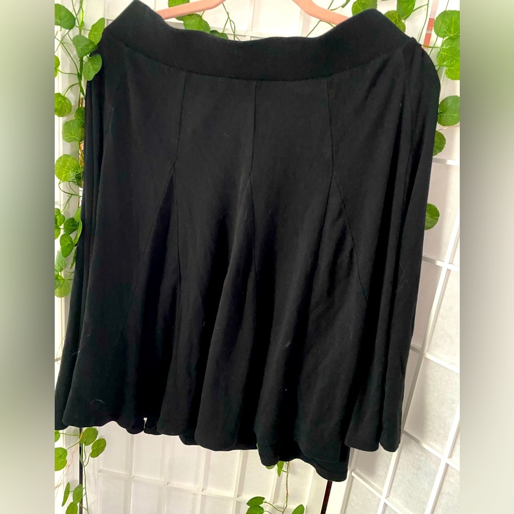 Black cotton & Model Ruffler/Pleated skirt, Stretchy Waist from Talbots